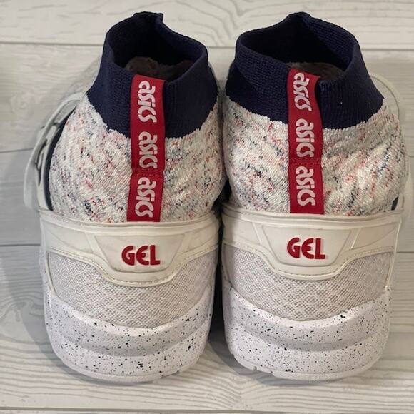 Asics Gel Kayanno Trainer Knit White Navy Blue Red Shoes Mens 13 - Picture 5 of 6